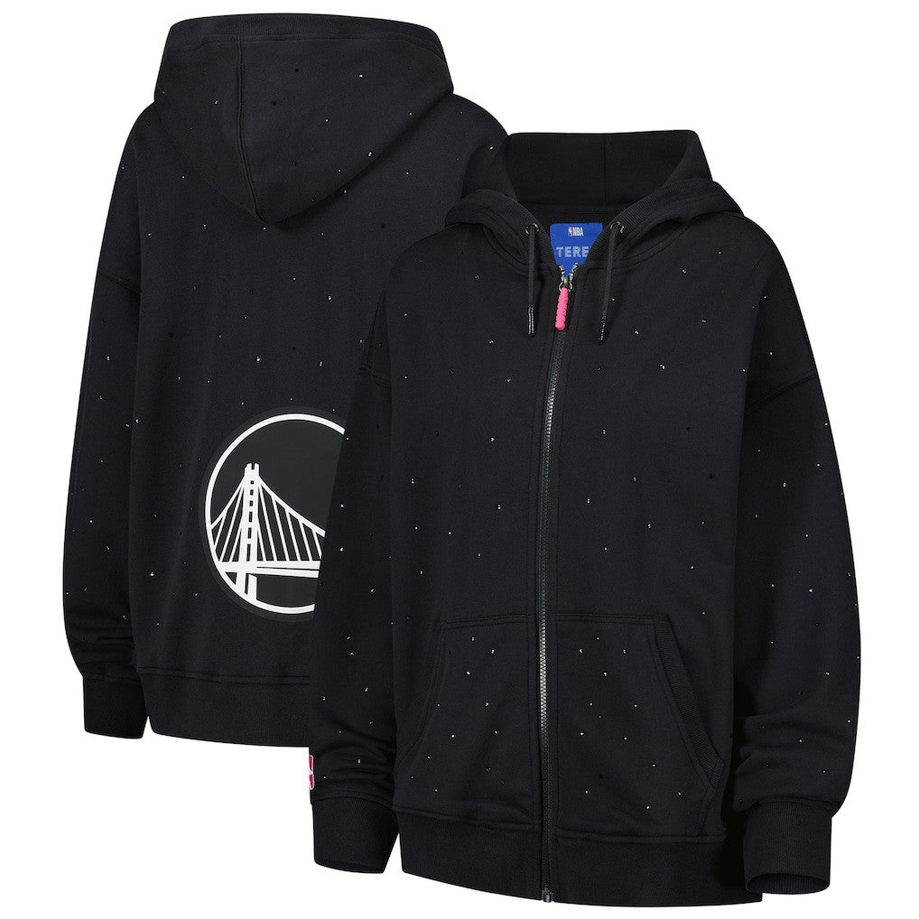 Golden State Warriors Terez Women's Oversized Allover Gemstone Full-Zip Hoodie sale