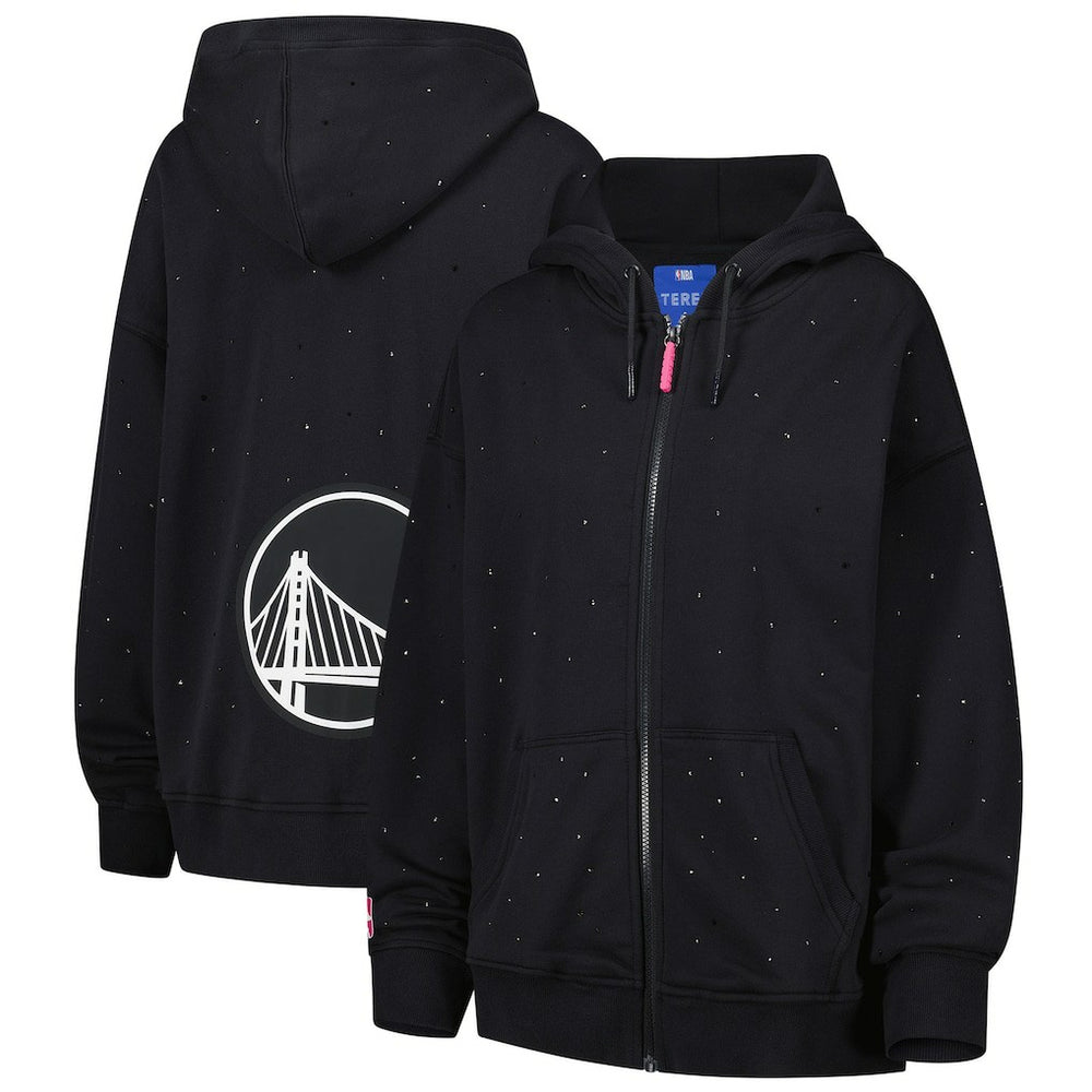 Golden State Warriors Terez Women's Oversized Allover Gemstone Full-Zip Hoodie sale