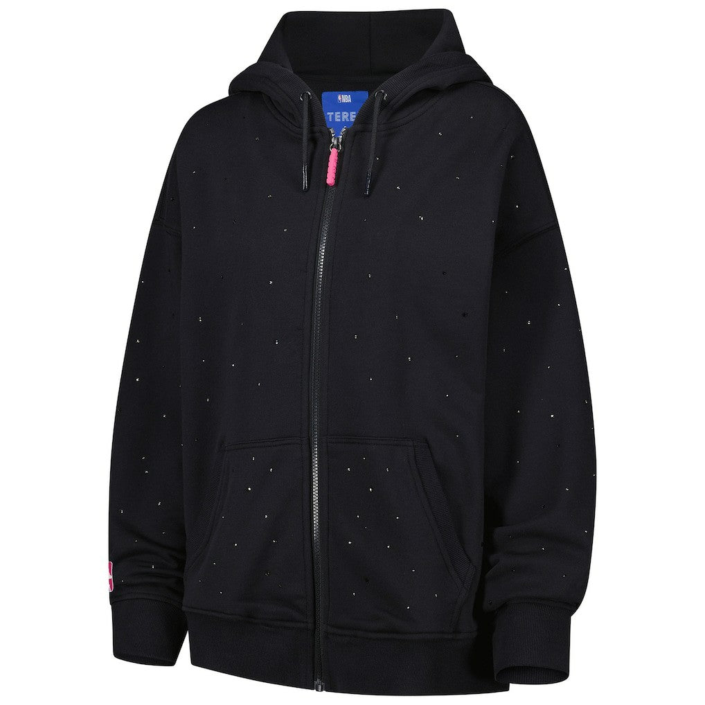 Golden State Warriors Terez Women's Oversized Allover Gemstone Full-Zip Hoodie sale