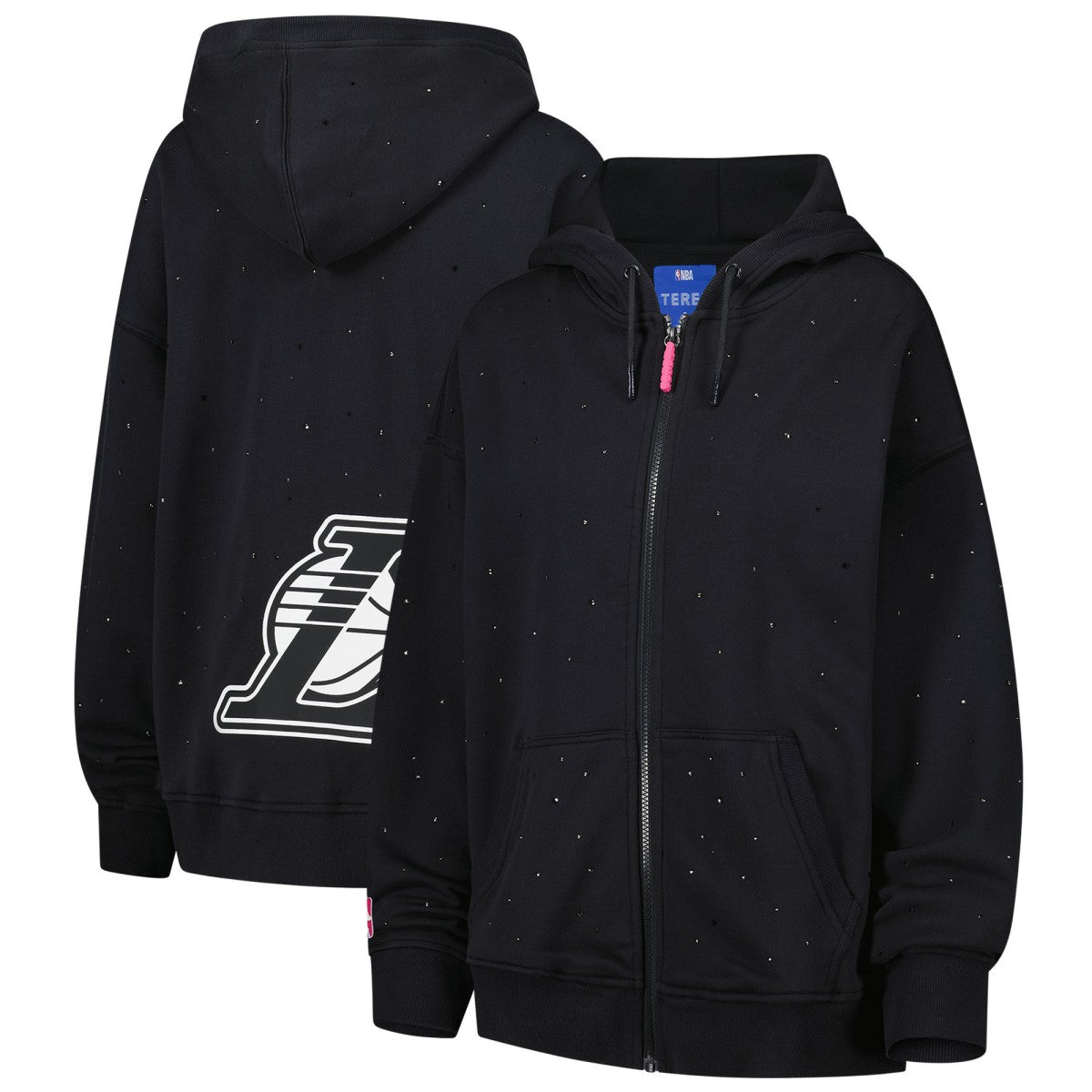 Los Angeles Lakers Terez Women's Oversized Allover Gemstone Full-Zip Hoodie