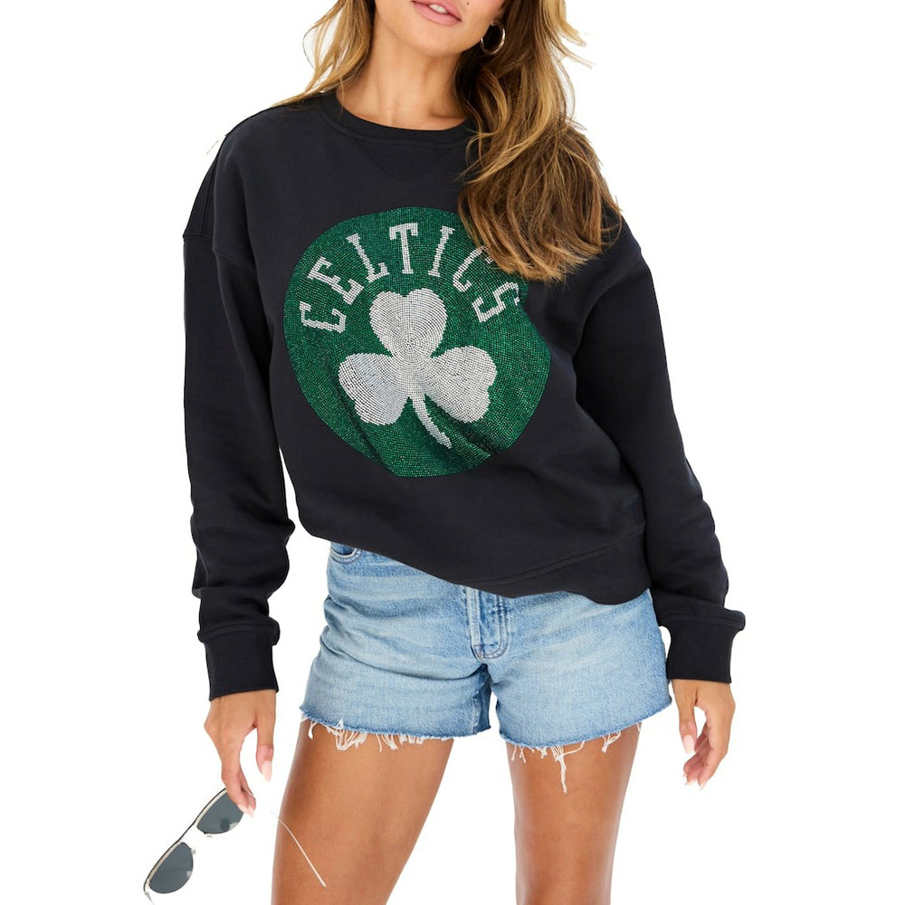 Boston Celtics Terez Women's Gemstone Logo Pullover Sweatshirt