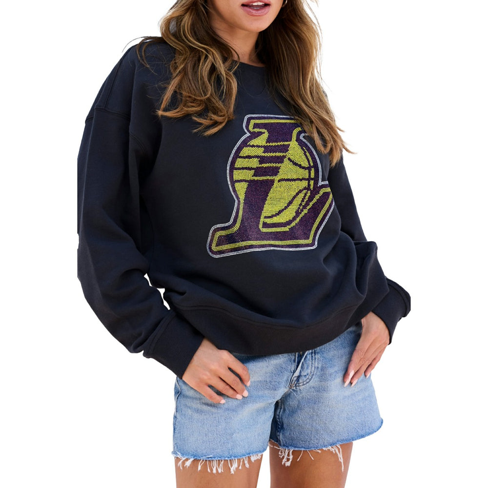Los Angeles Lakers Terez Women's Gemstone Logo Pullover Sweatshirt