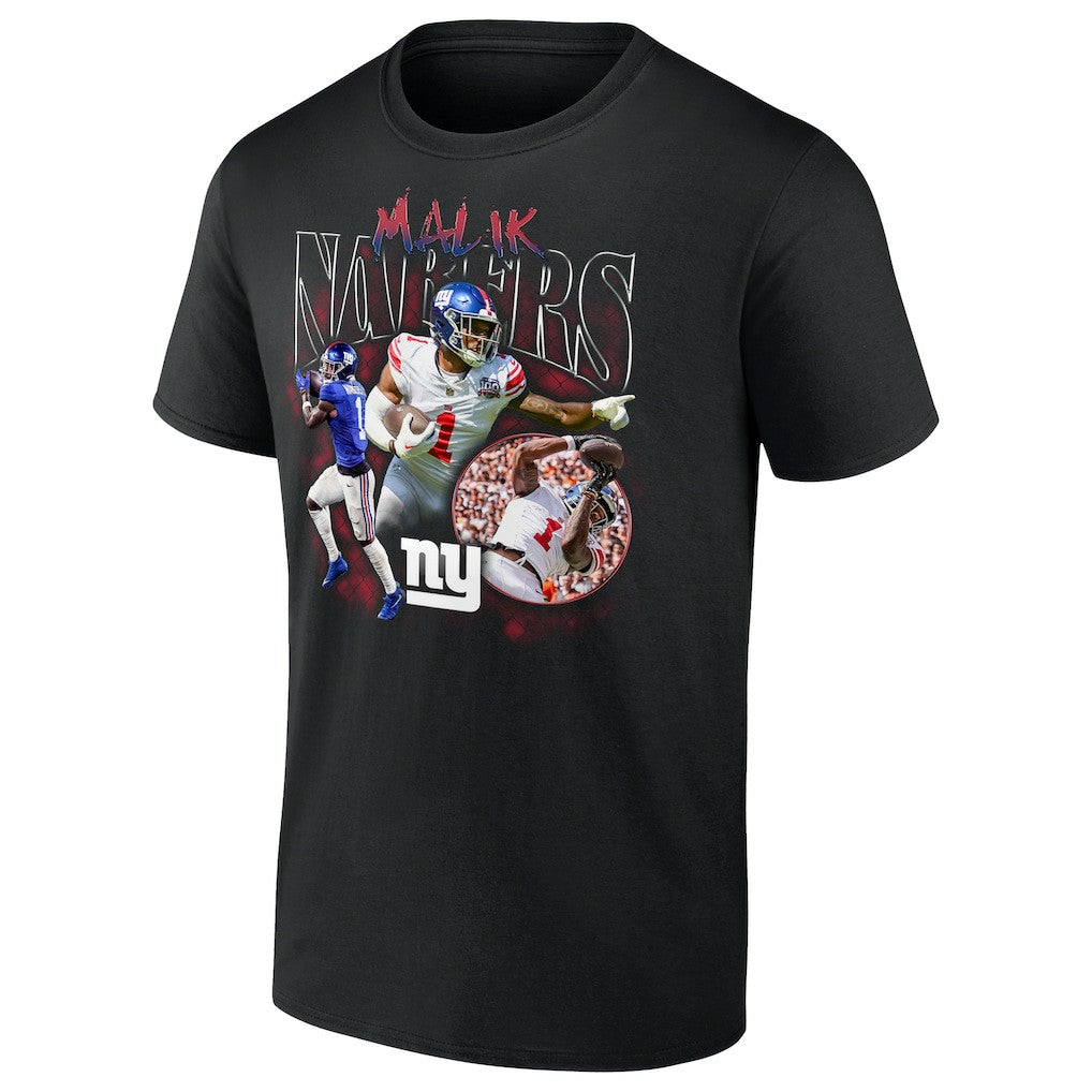 Malik Nabers  Notorious Player Graphic T-Shirt - New York Giants T-shirts
