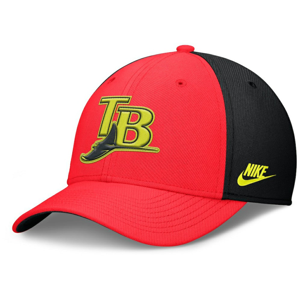 Crimson/Black Tampa Bay Rays Nike Neon 90s Rise SwooshFlex Hat