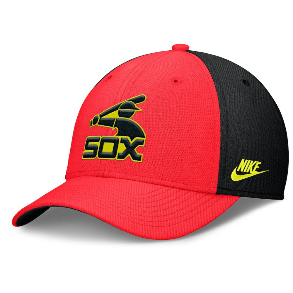 Crimson/Black Chicago White Sox Nike Neon 90s Rise SwooshFlex Hat
