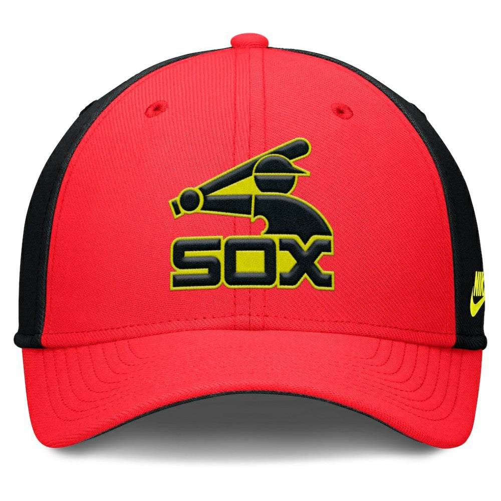 Crimson/Black Chicago White Sox Nike Neon 90s Rise SwooshFlex Hat