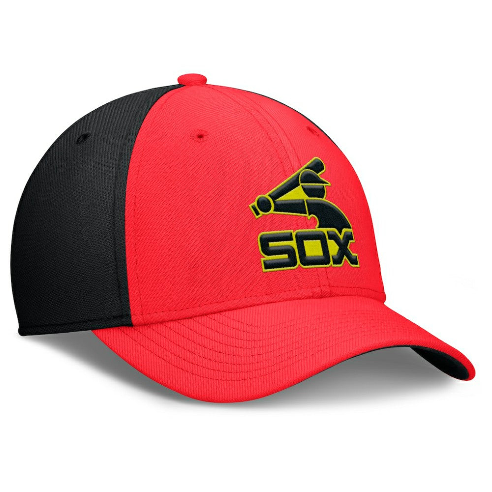Crimson/Black Chicago White Sox Nike Neon 90s Rise SwooshFlex Hat