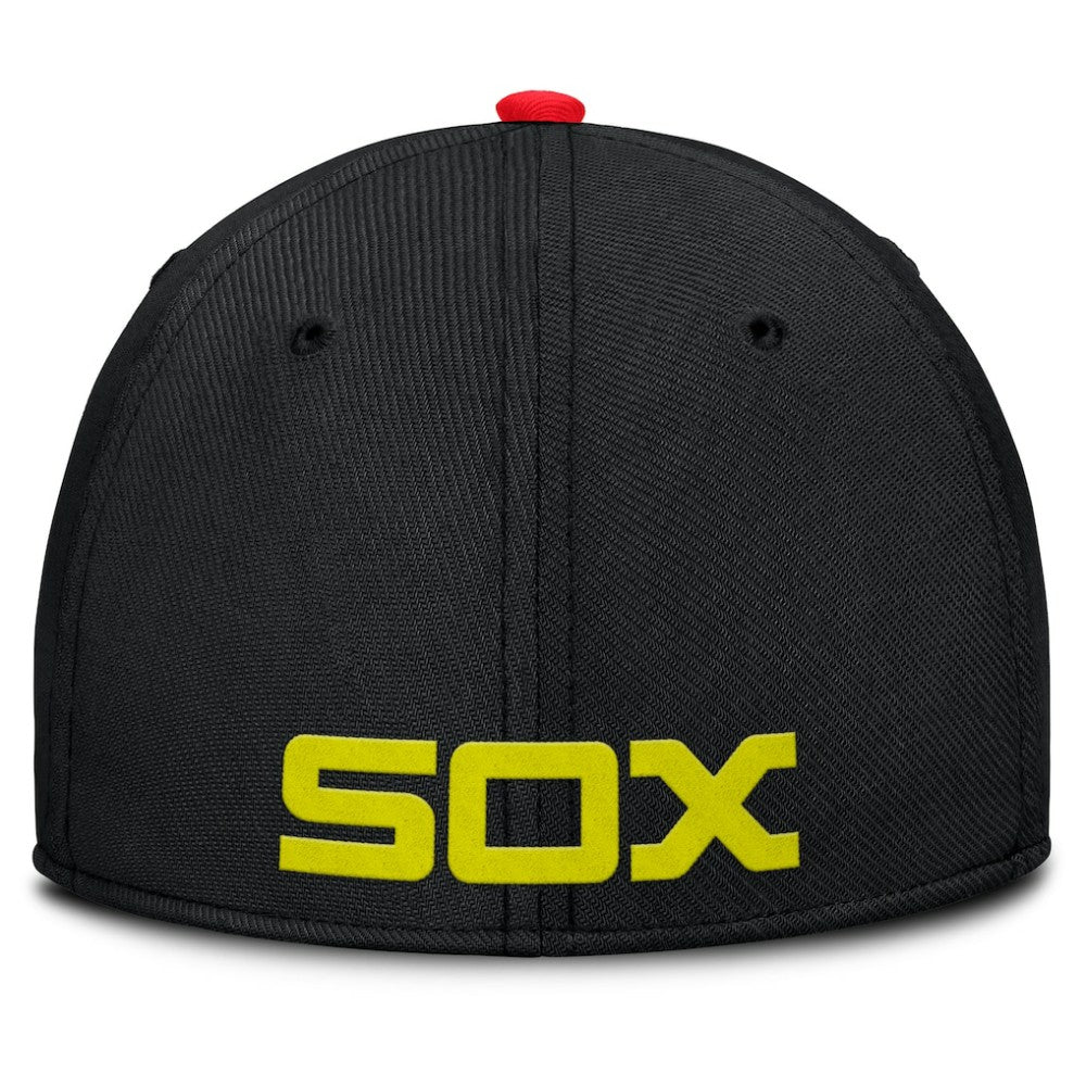Crimson/Black Chicago White Sox Nike Neon 90s Rise SwooshFlex Hat