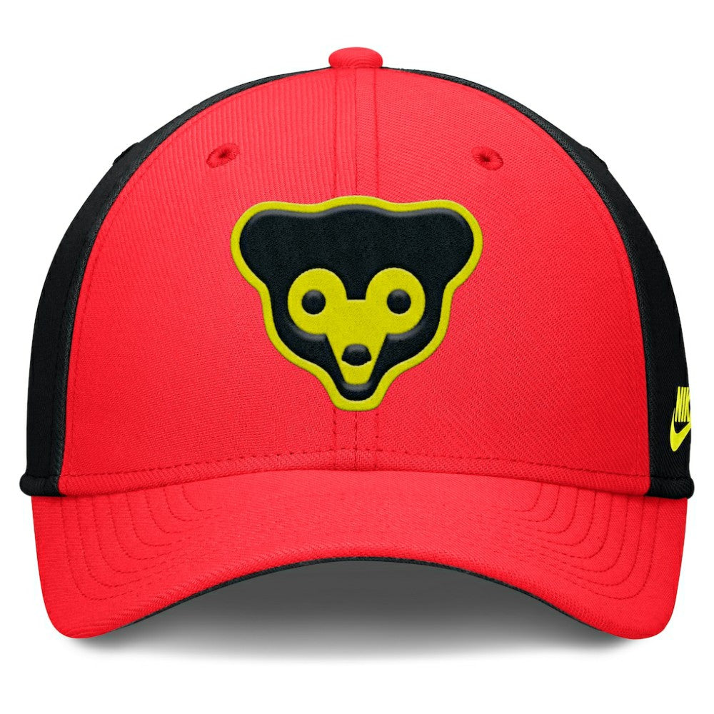 Crimson/Black Chicago Cubs Nike Neon 90s Rise SwooshFlex Hat