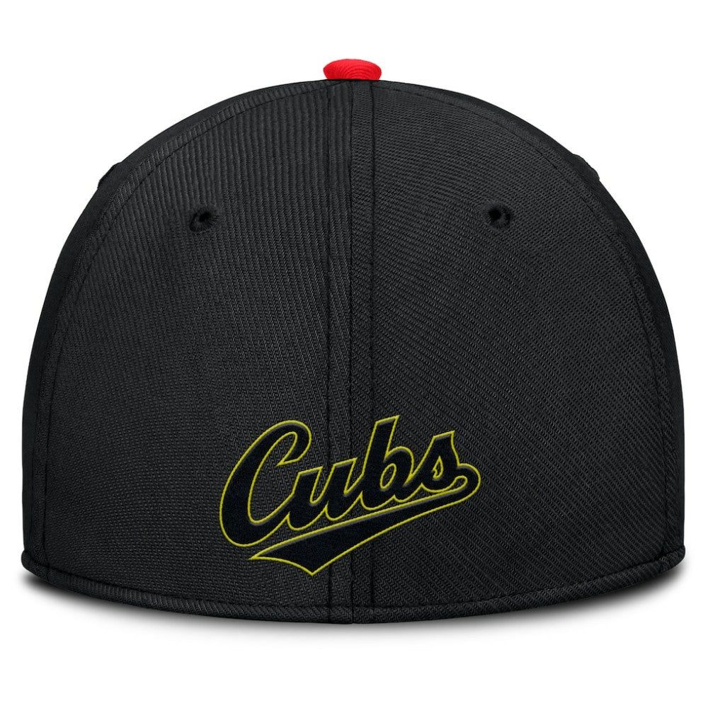 Crimson/Black Chicago Cubs Nike Neon 90s Rise SwooshFlex Hat
