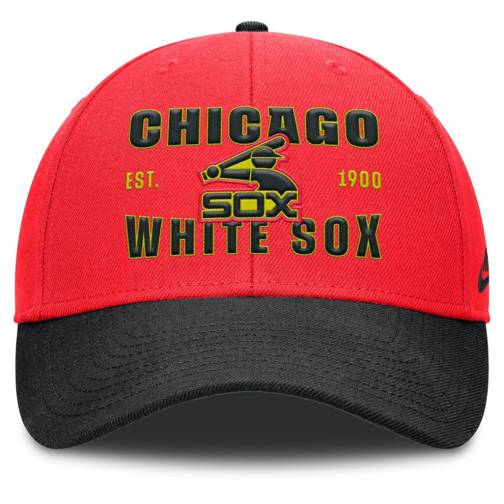 Crimson/Black Chicago White Sox Nike Neon 90s Rise Adjustable Hat