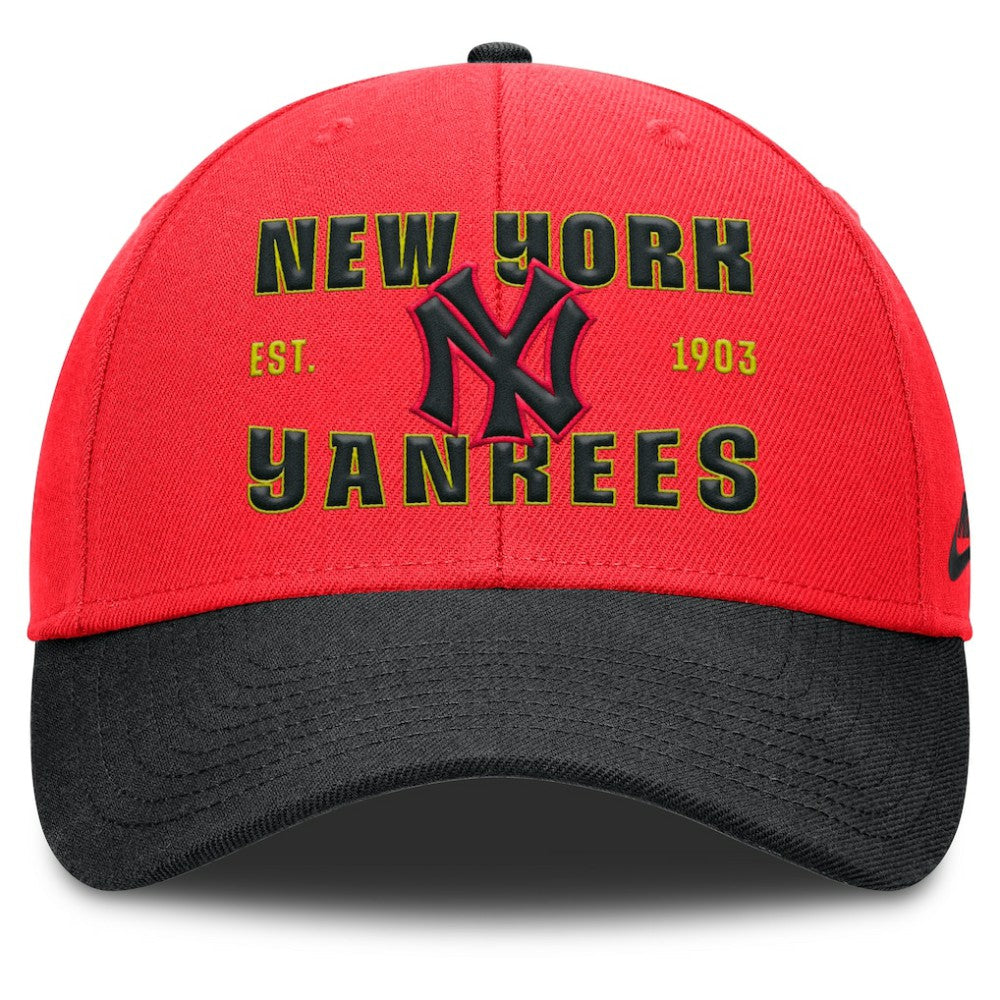 Crimson/Black New York Yankees Nike Neon 90s Rise Adjustable Hat