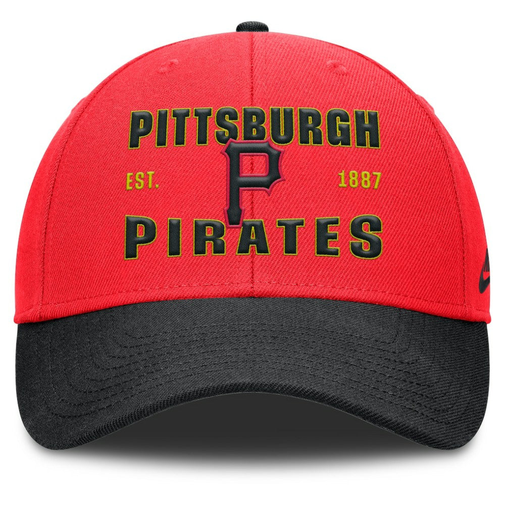 Crimson/Black Pittsburgh Pirates Nike Neon 90s Rise Adjustable Hat