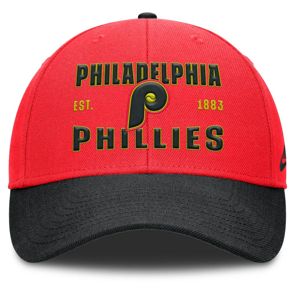 Crimson/Black Philadelphia Phillies Nike Neon 90s Rise Adjustable Hat