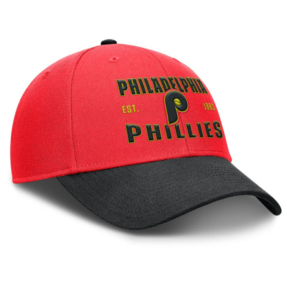 Crimson/Black Philadelphia Phillies Nike Neon 90s Rise Adjustable Hat