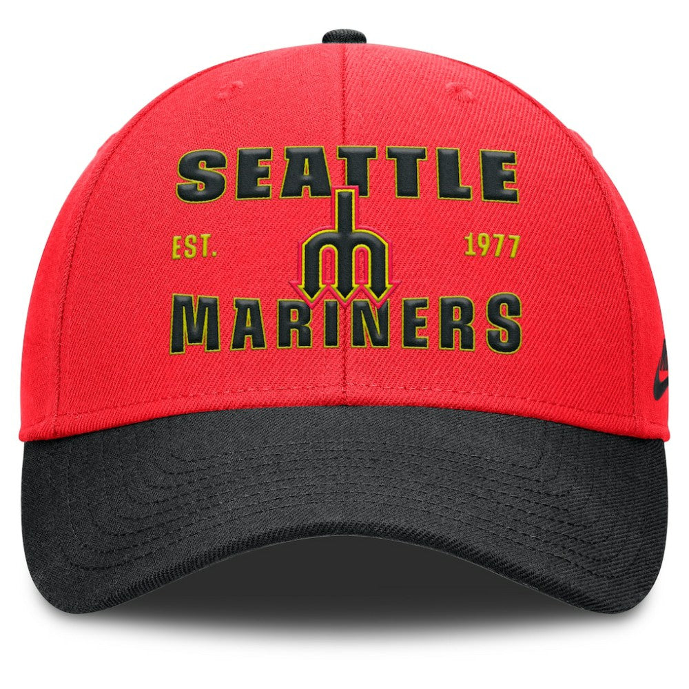 Crimson/Black Seattle Mariners Nike Neon 90s Rise Adjustable Hat