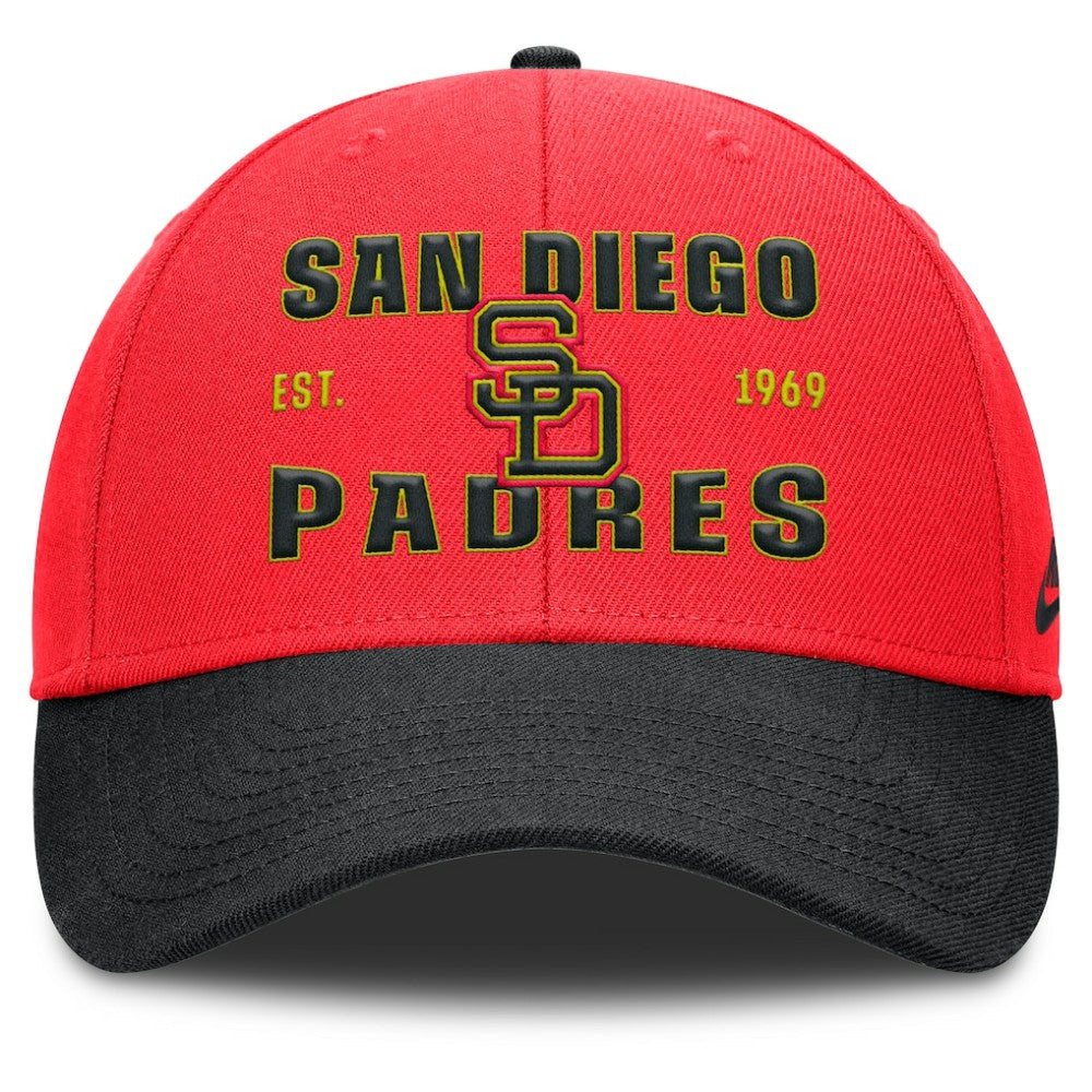 Crimson/Black San Diego Padres Nike Neon 90s Rise Adjustable Hat