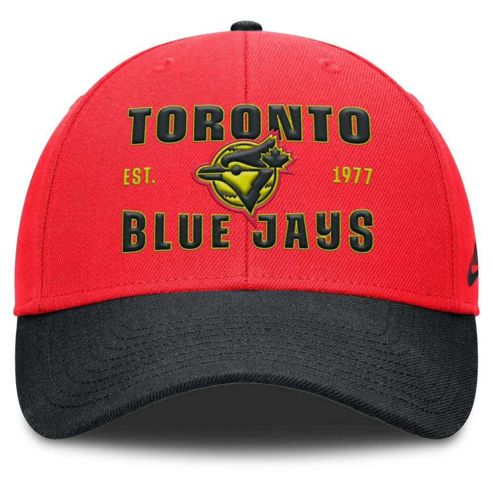 Crimson/Black Toronto Blue Jays Nike Neon 90s Rise Adjustable Hat