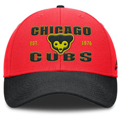 Crimson/Black Chicago Cubs Nike Neon 90s Rise Adjustable Hat
