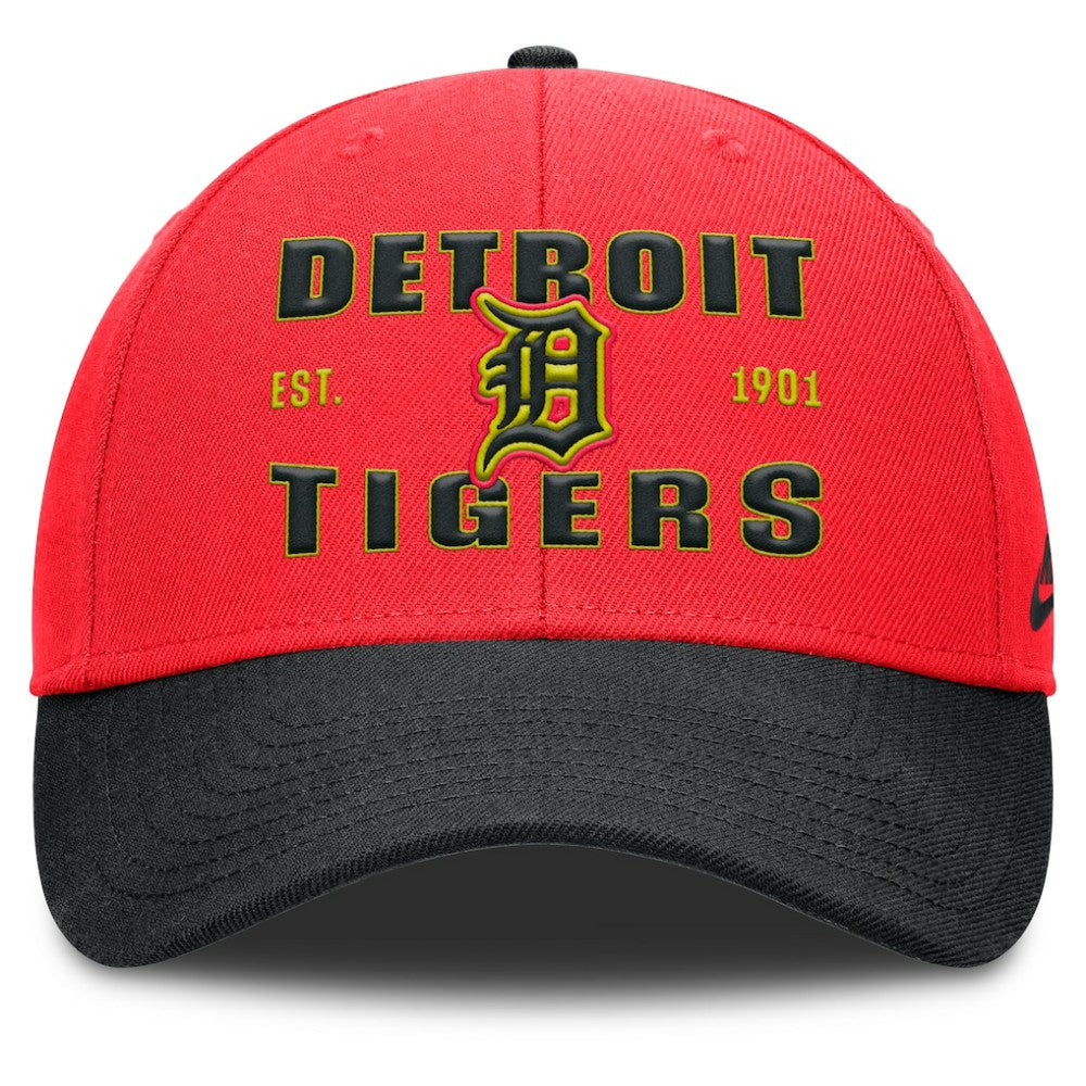 Crimson/Black Detroit Tigers Nike Neon 90s Rise Adjustable Hat