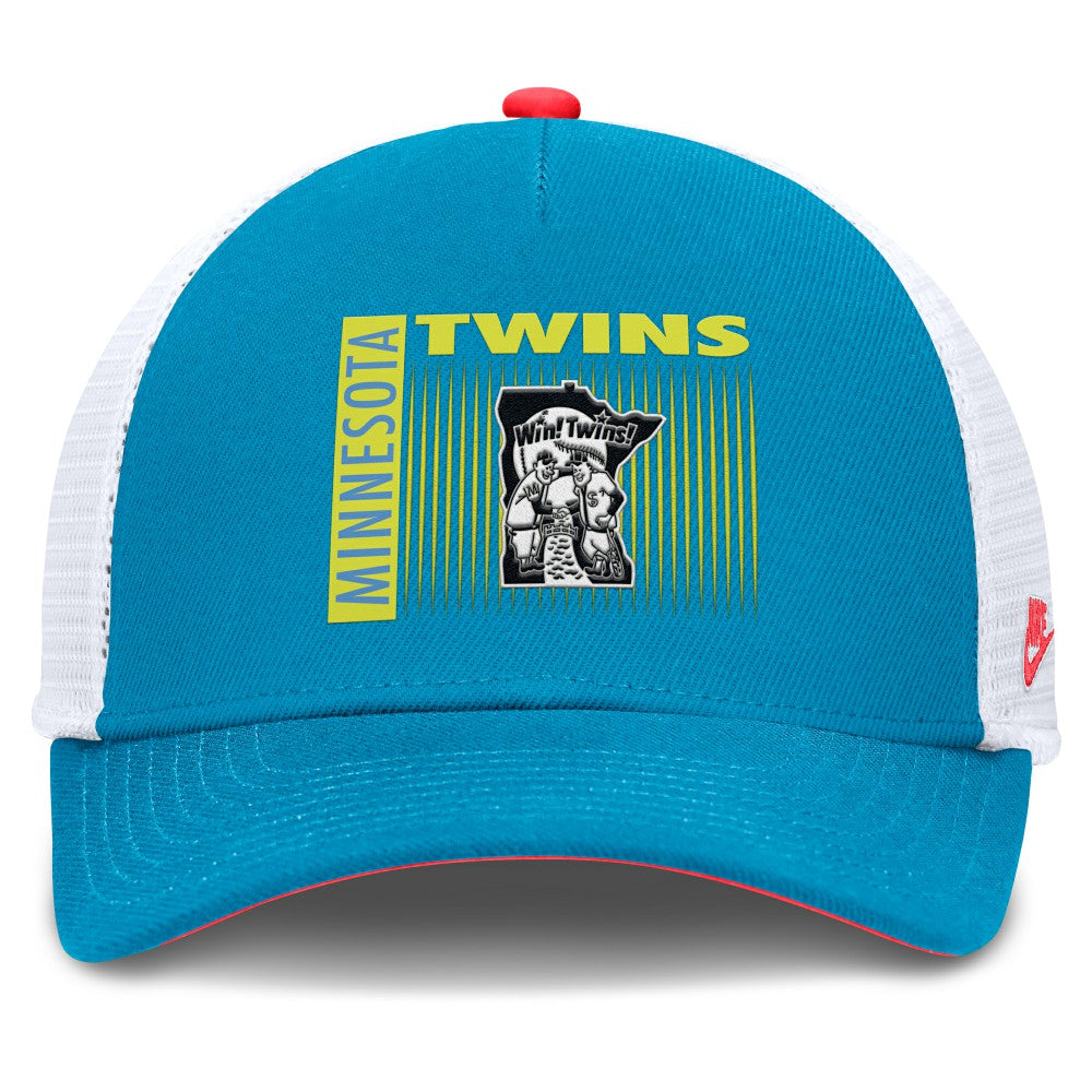Teal Minnesota Twins Nike Neon 90s Rise Structured Performance Adjustable Trucker Hat