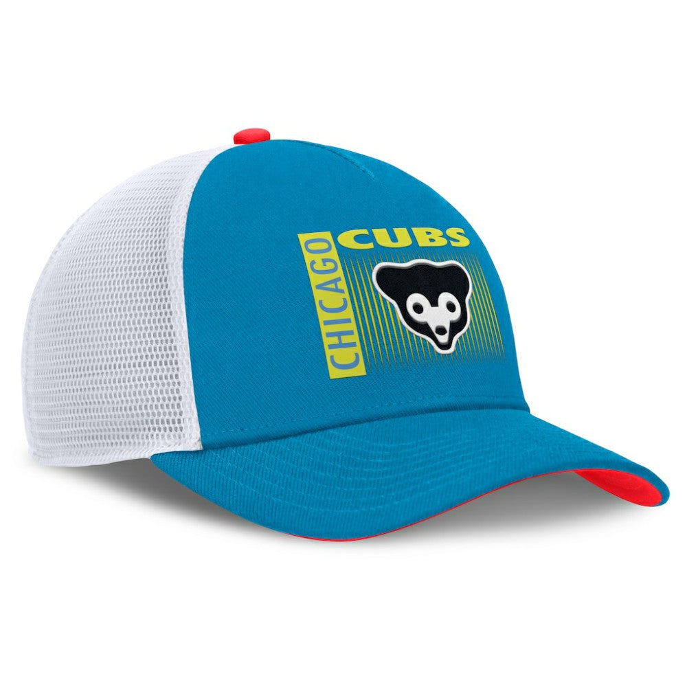 Teal Chicago Cubs Nike Neon 90s Rise Structured Performance Adjustable Trucker Hat