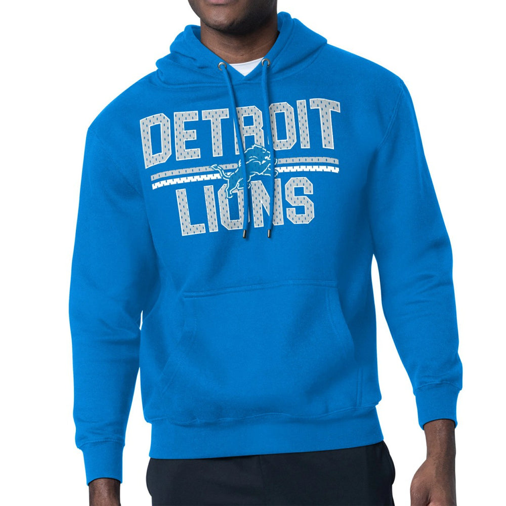 Starter Mesh Look Retro Team Logo Pullover Hoodie - Detroit Lions Hoodies