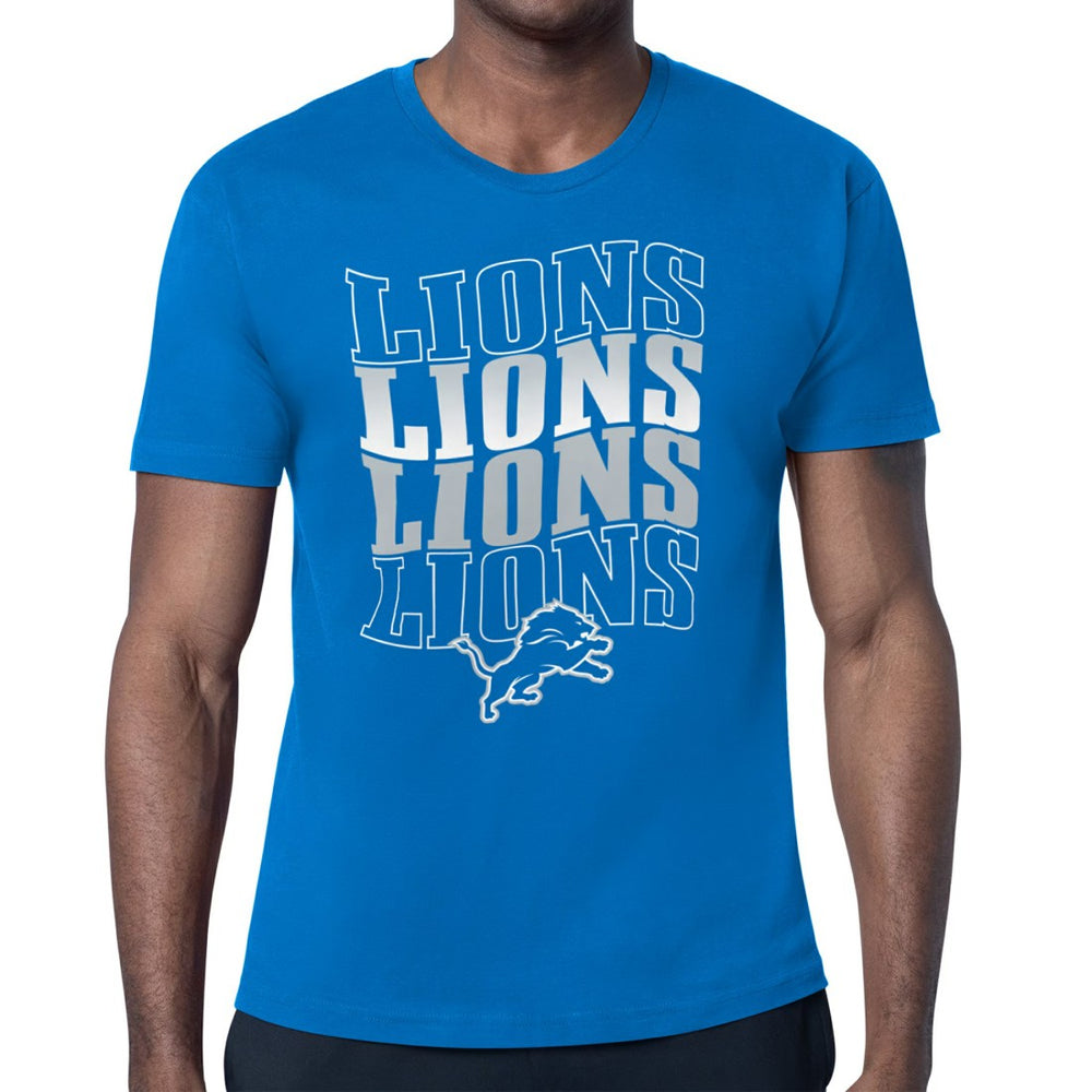 Starter Four Team Name Retro Logo T-Shirt - Detroit Lions T-shirts
