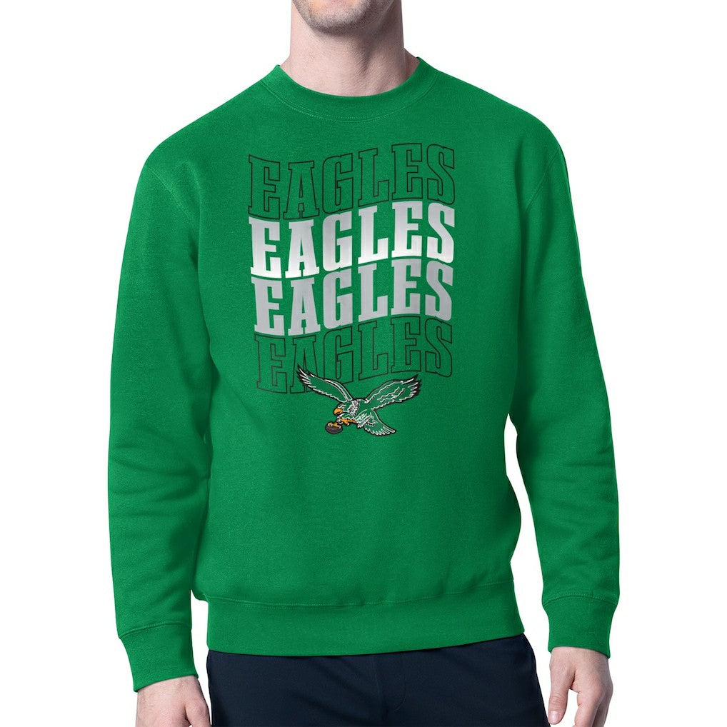 Starter Team Retro Logo Fleece Tri-Blend Pullover Sweatshirt - Philadelphia Eagles Pullover