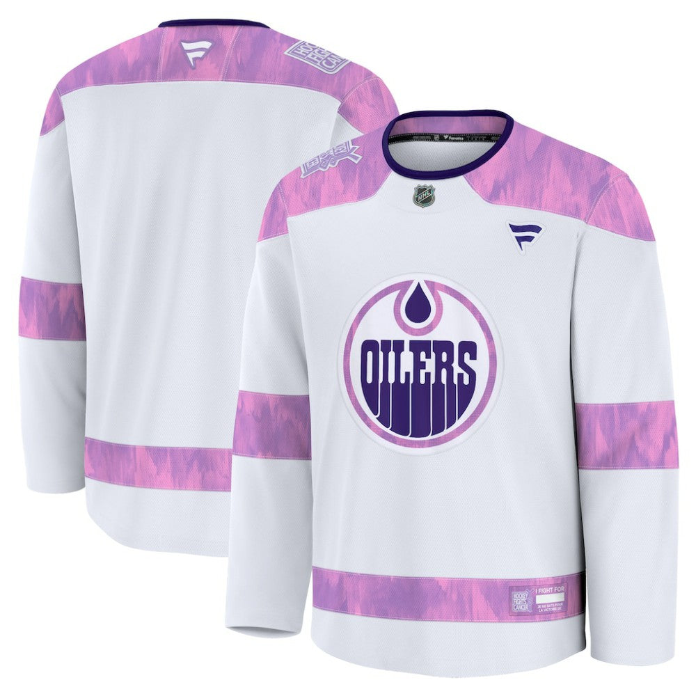 NHL Edmonton Oilers Fanatics 2024 Hockey Fights Cancer Practice Jersey