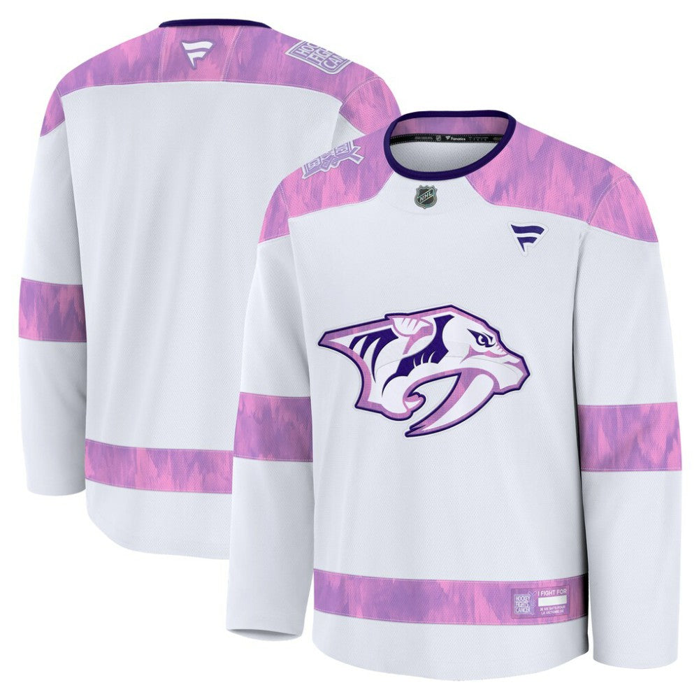 NHL Nashville Predators Fanatics 2024 Hockey Fights Cancer Practice Jersey