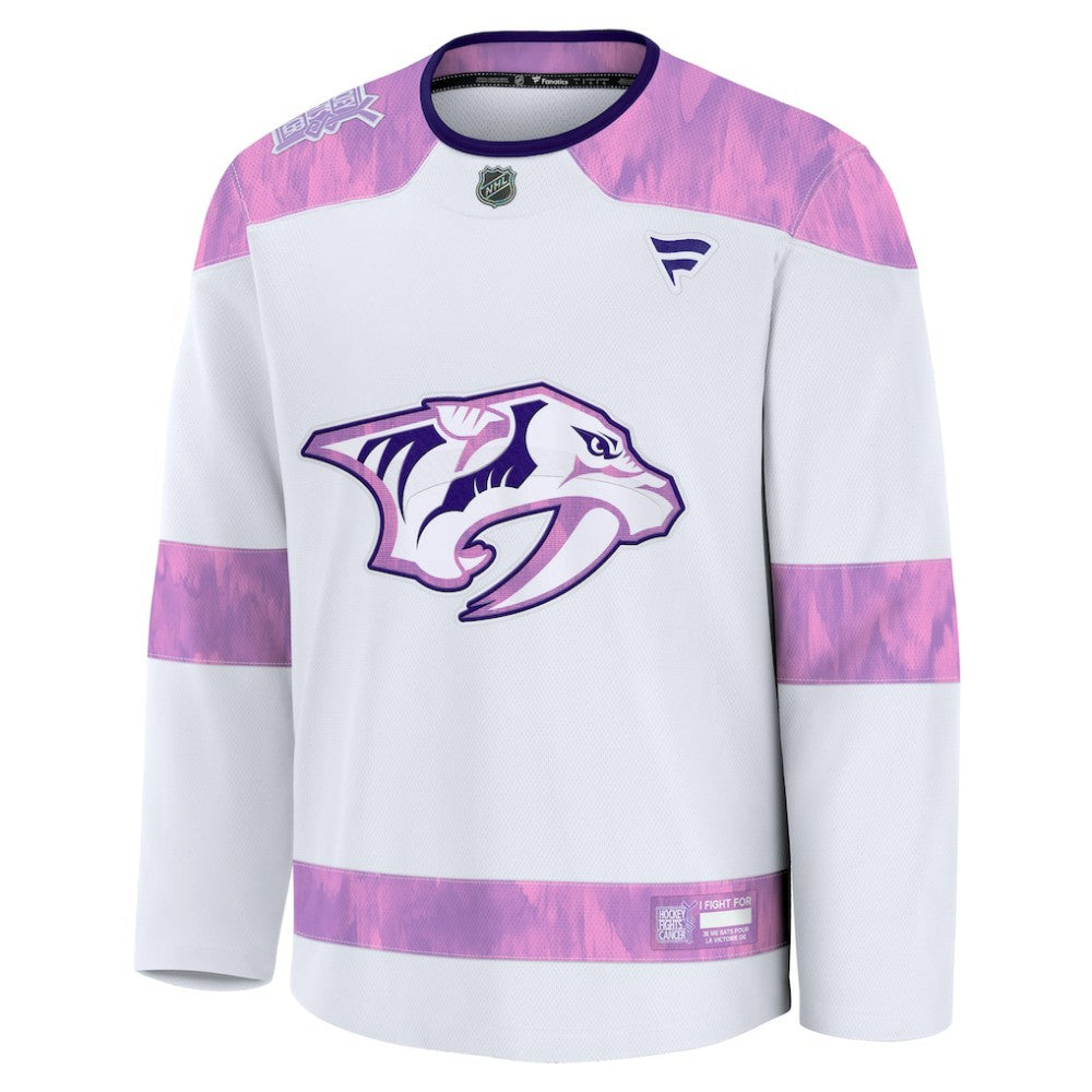 NHL Nashville Predators Fanatics 2024 Hockey Fights Cancer Practice Jersey