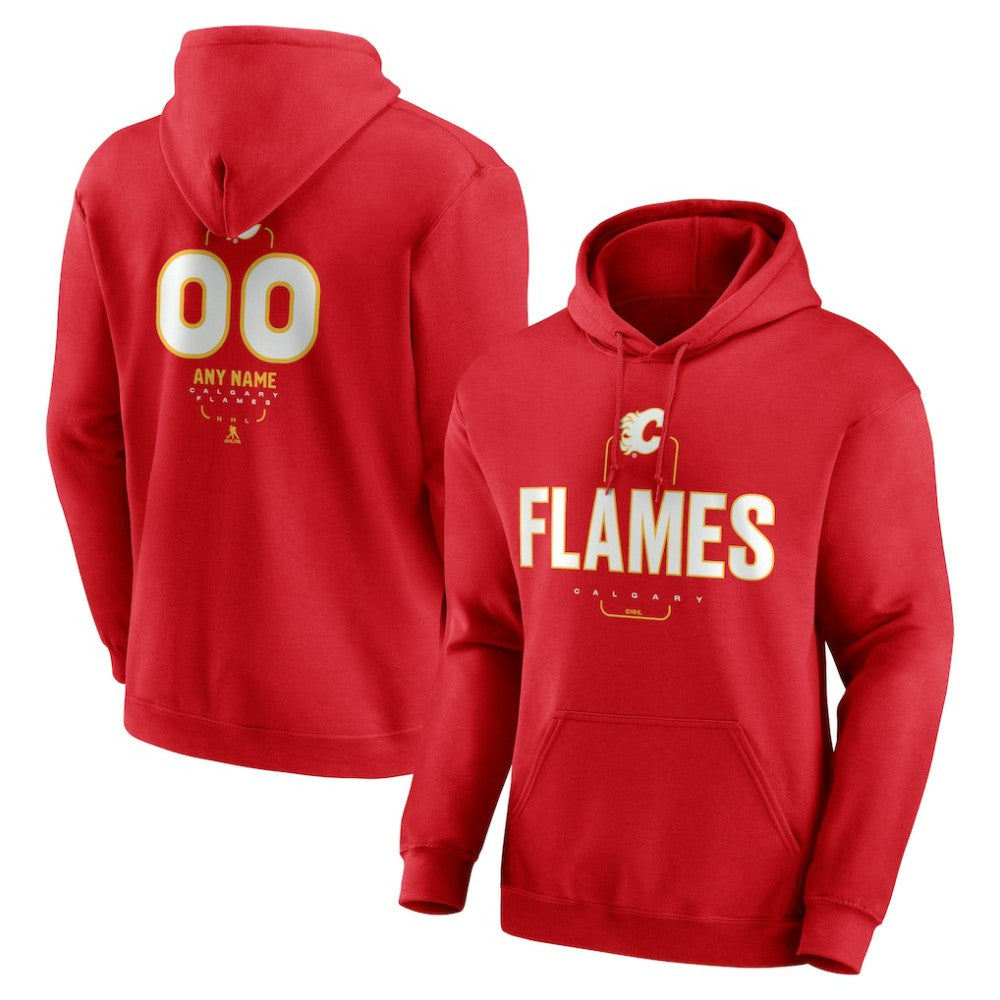 NHL Calgary Flames Personalized Name & Number Midfielder Pullover Hoodie