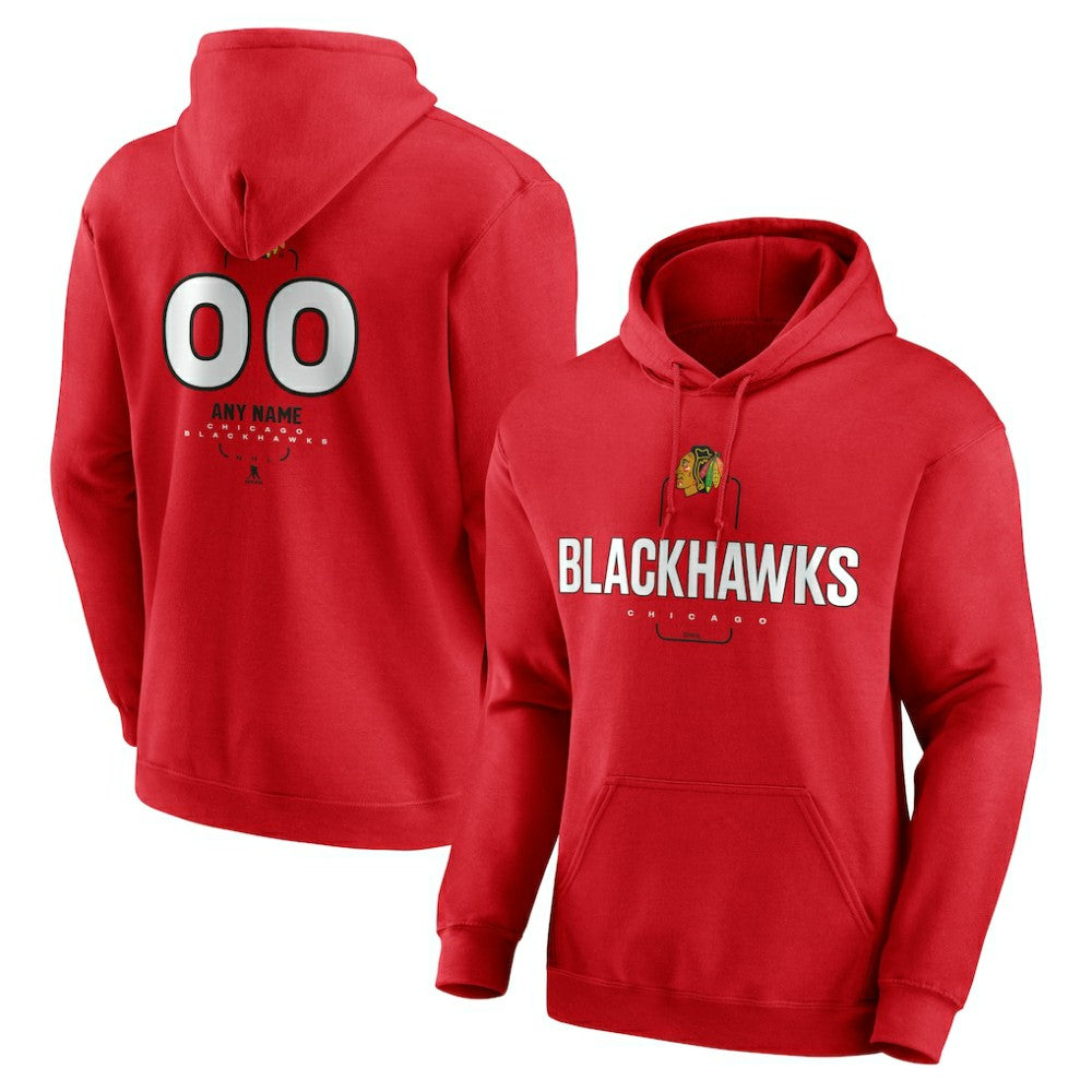 NHL Chicago Blackhawks Personalized Name & Number Midfielder Pullover Hoodie