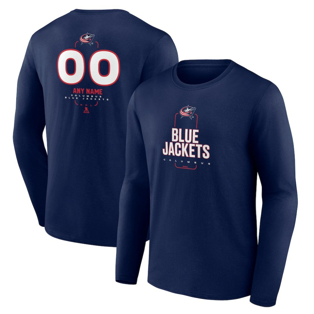 NHL Columbus Blue Jackets Personalized Name & Number Midfielder Long Sleeve T-Shirt