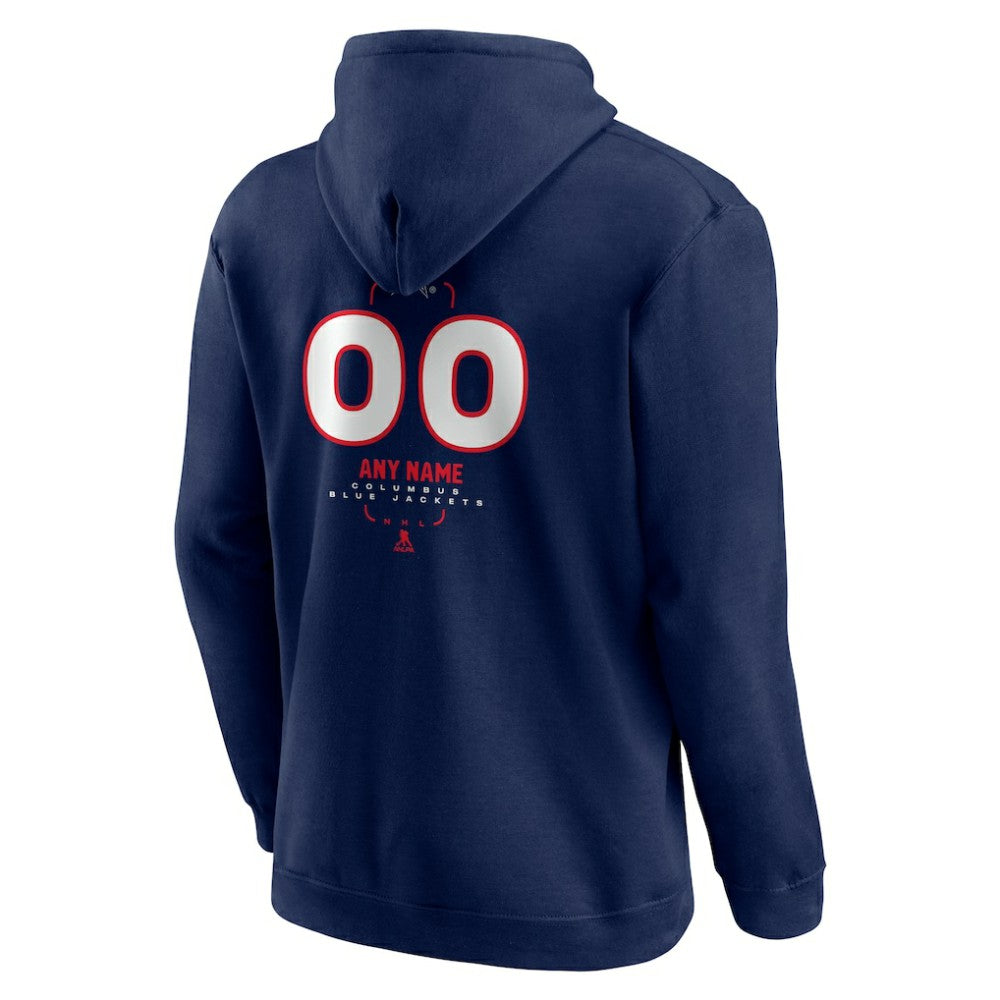 NHL Columbus Blue Jackets Personalized Name & Number Midfielder Pullover Hoodie