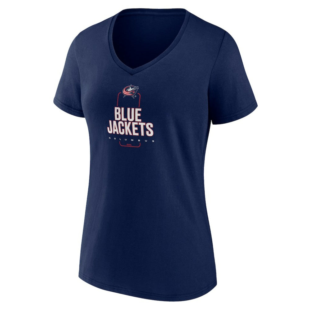 NHL Columbus Blue Jackets Women's Personalized Name & Number Midfielder V-Neck T-Shirt
