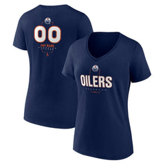 NHL Edmonton Oilers Women's Personalized Name & Number Midfielder V-Neck T-Shirt