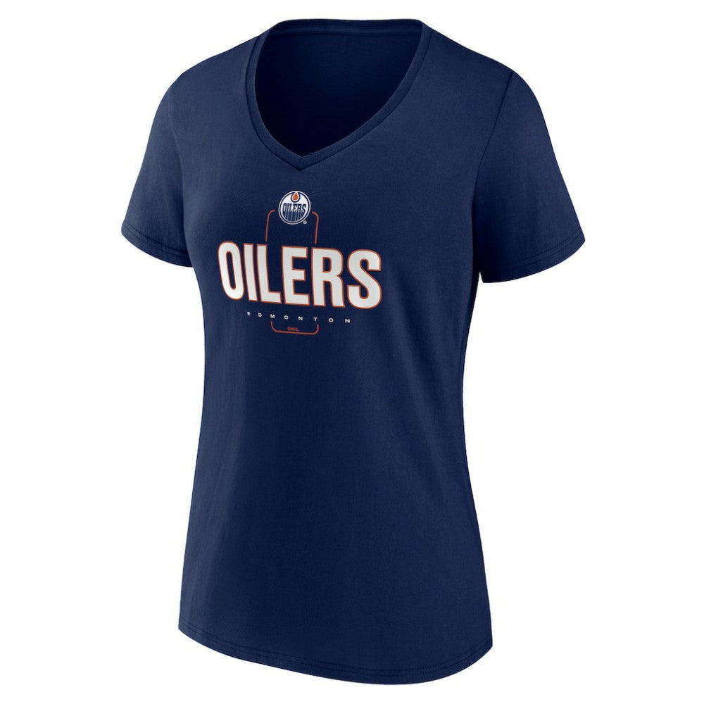 NHL Edmonton Oilers Women's Personalized Name & Number Midfielder V-Neck T-Shirt