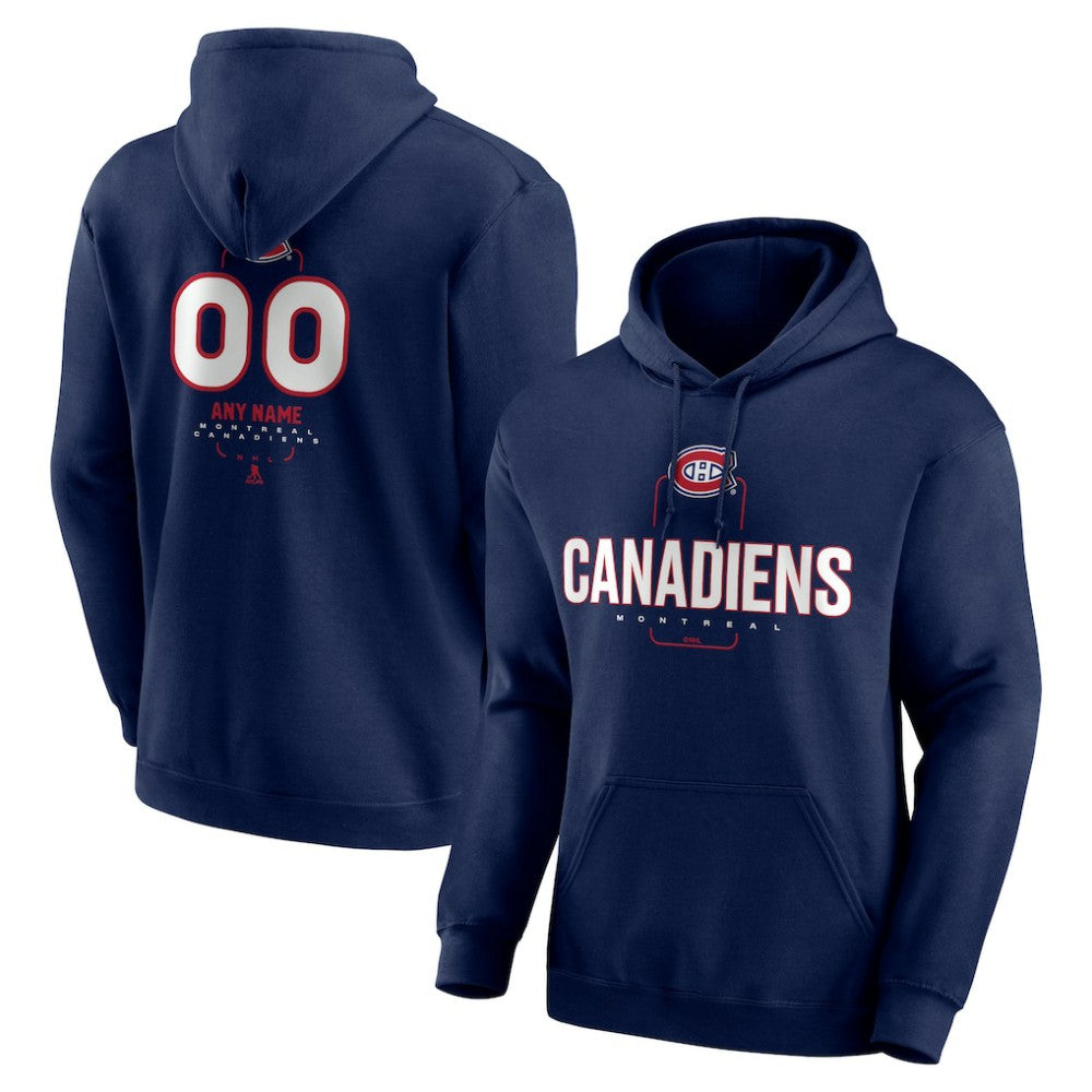 NHL Montreal Canadiens Personalized Name & Number Midfielder Pullover Hoodie