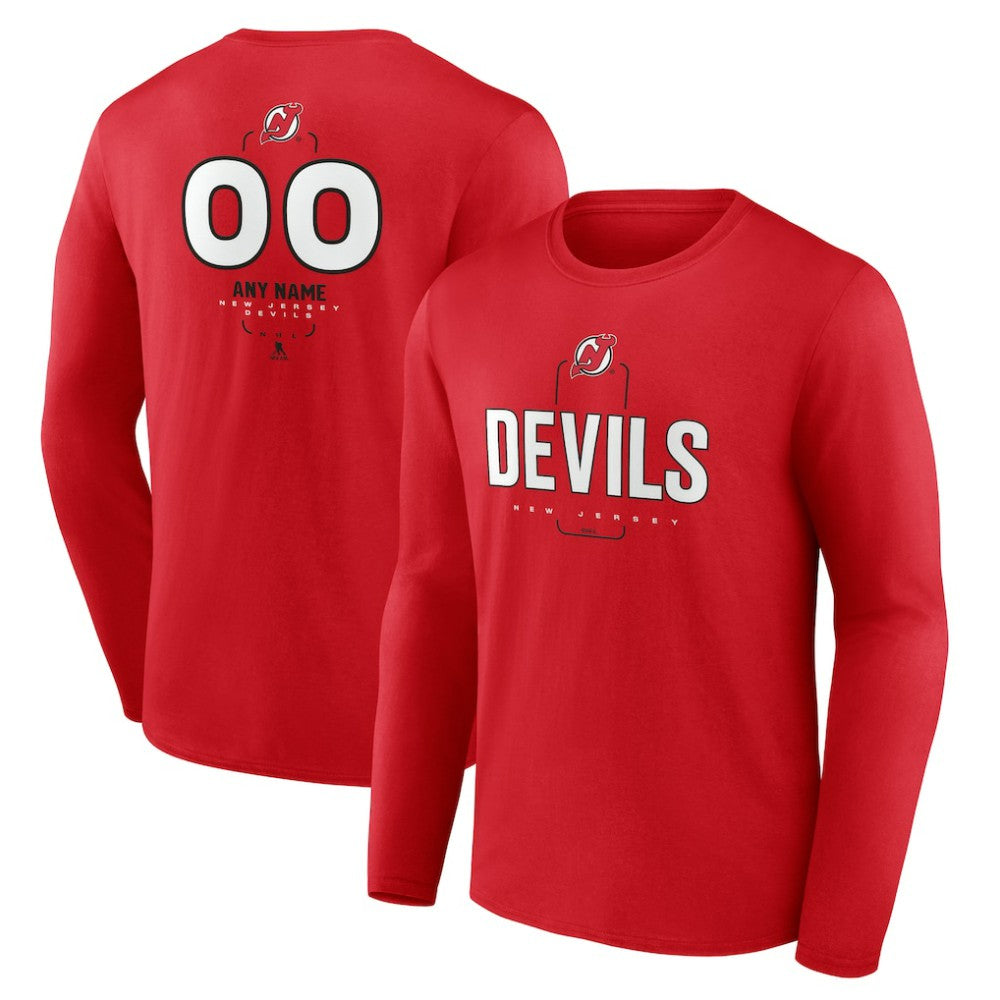 NHL New Jersey Devils Personalized Name & Number Midfielder Long Sleeve T-Shirt