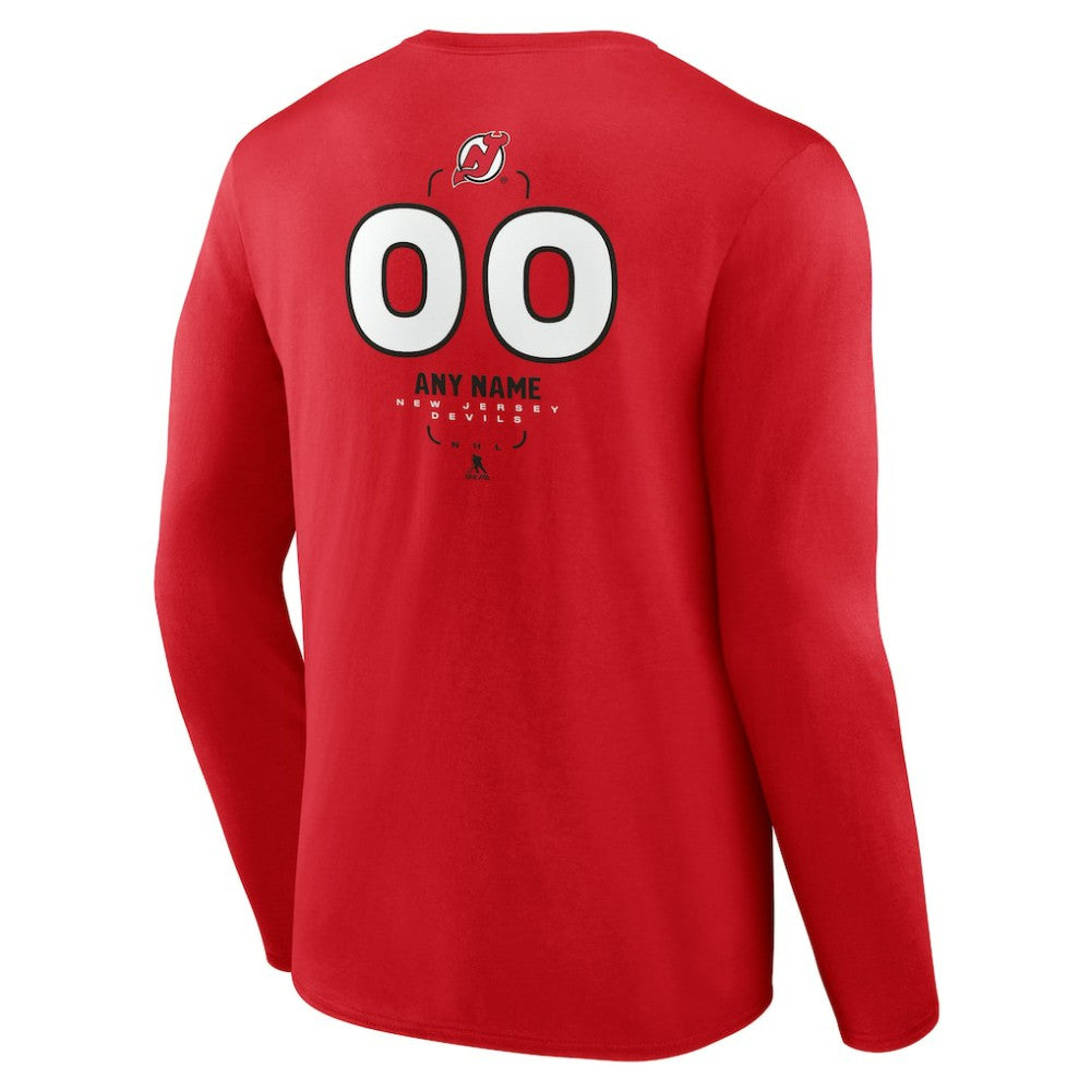 NHL New Jersey Devils Personalized Name & Number Midfielder Long Sleeve T-Shirt