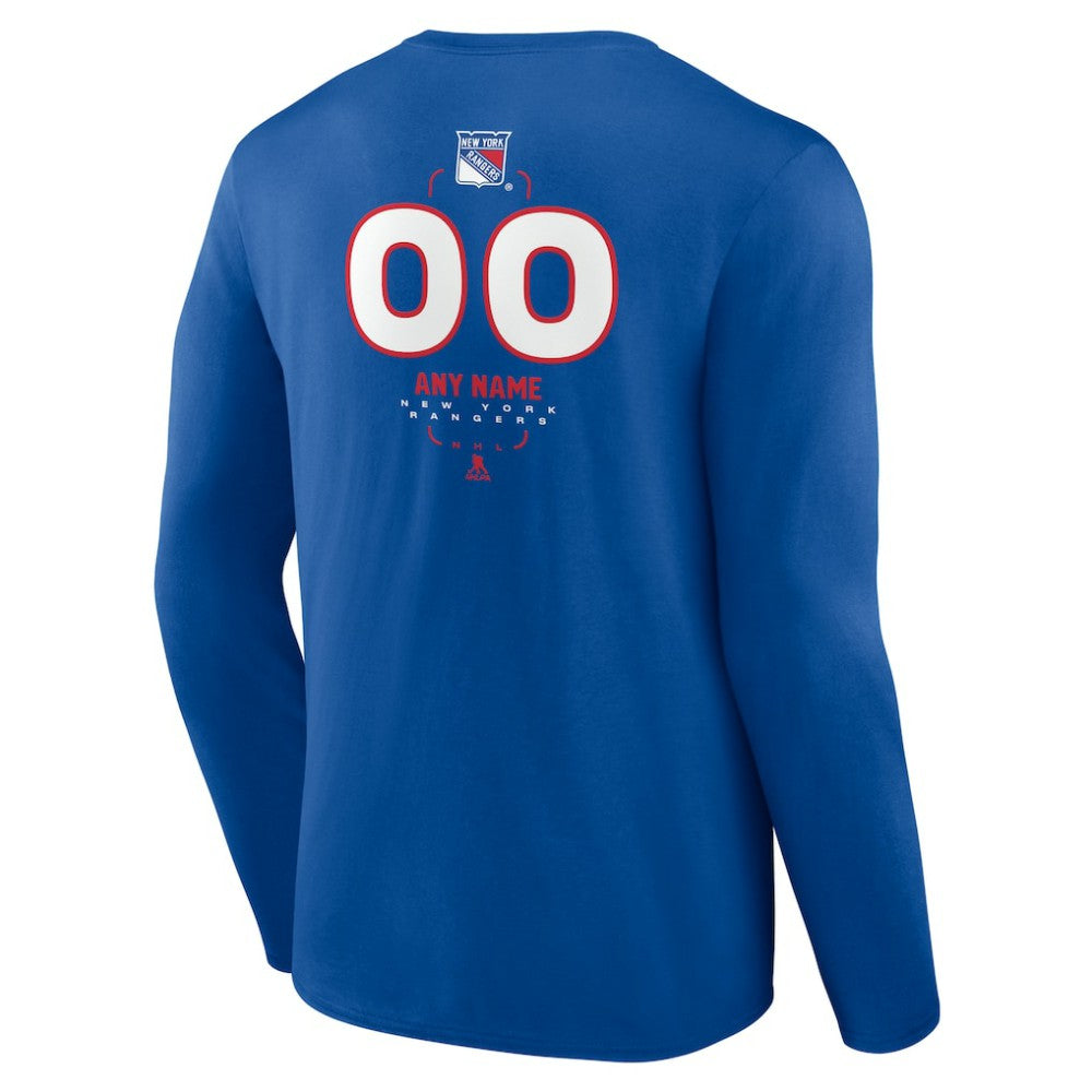 NHL New York Rangers Personalized Name & Number Midfielder Long Sleeve T-Shirt