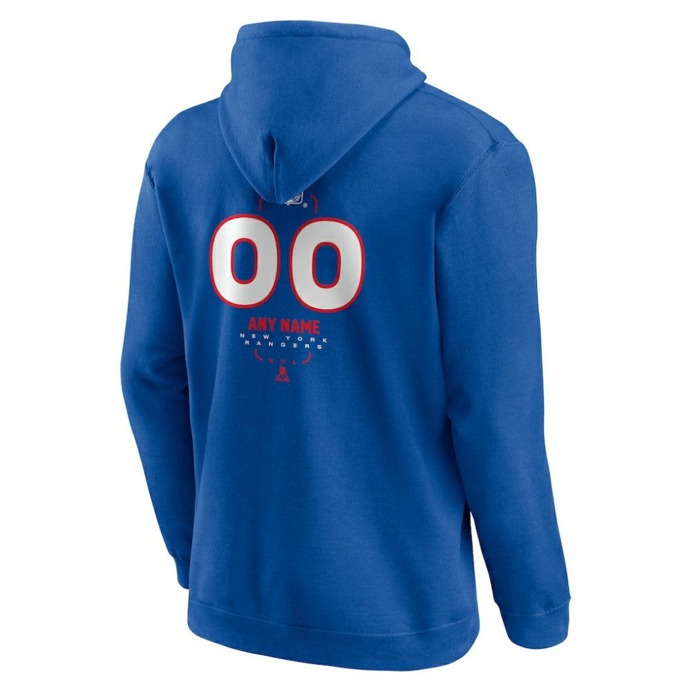 NHL New York Rangers Personalized Name & Number Midfielder Pullover Hoodie