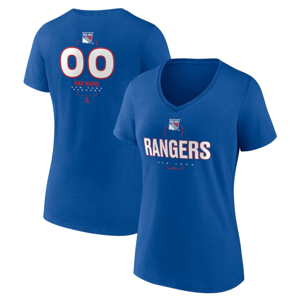 NHL New York Rangers Women's Personalized Name & Number Midfielder V-Neck T-Shirt