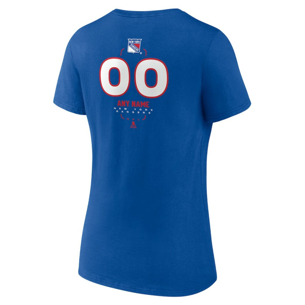 NHL New York Rangers Women's Personalized Name & Number Midfielder V-Neck T-Shirt