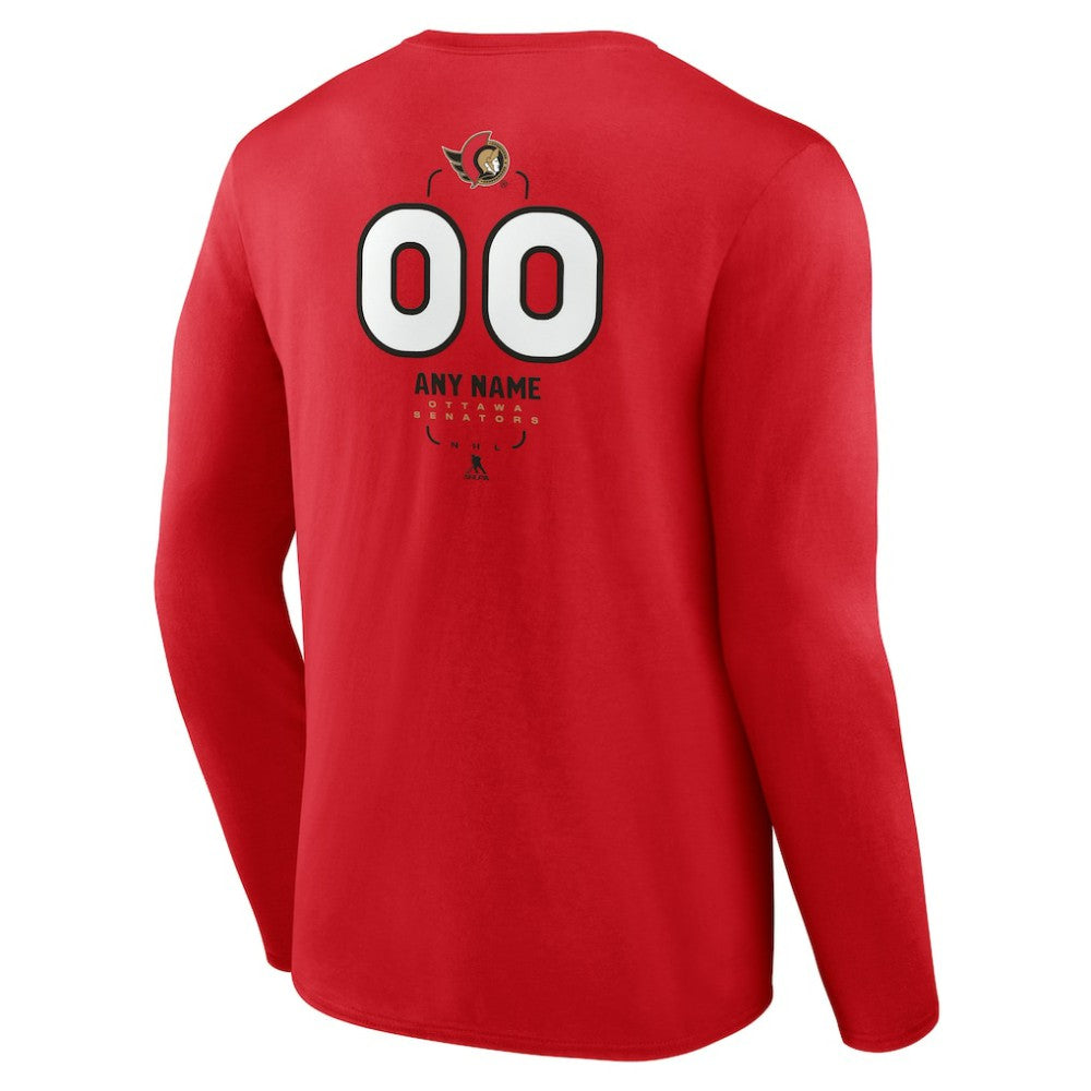 NHL Ottawa Senators Personalized Name & Number Midfielder Long Sleeve T-Shirt