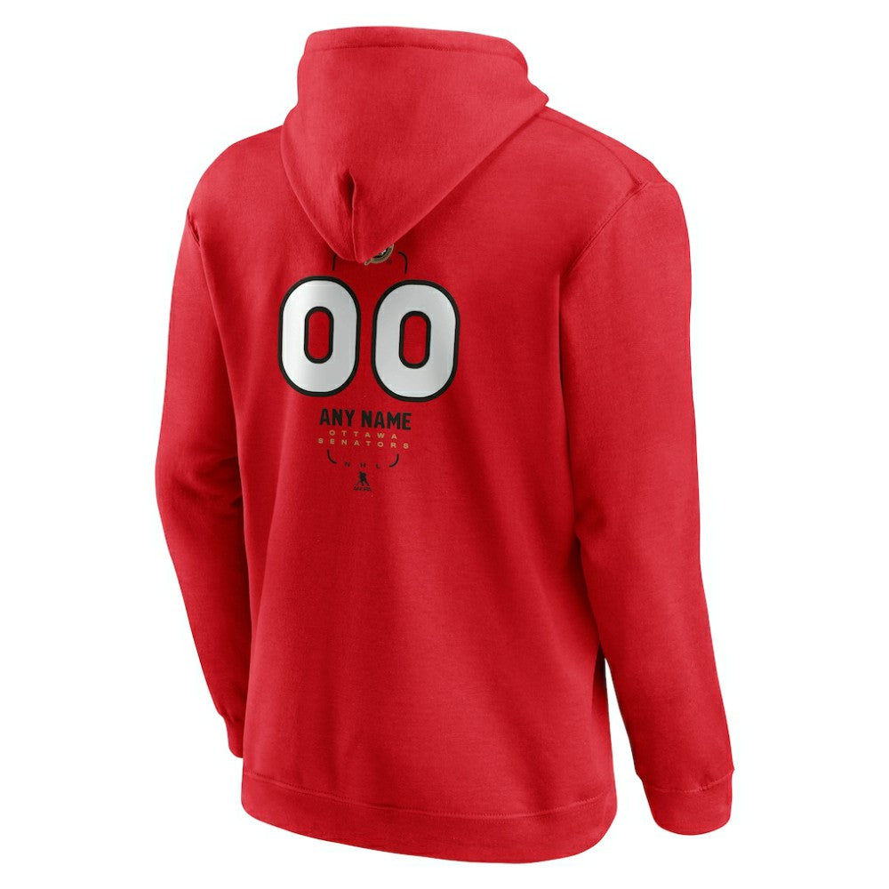 NHL Ottawa Senators Personalized Name & Number Midfielder Pullover Hoodie