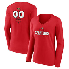 NHL Ottawa Senators Women's Personalized Name & Number Midfielder Long Sleeve V-Neck T-Shirt