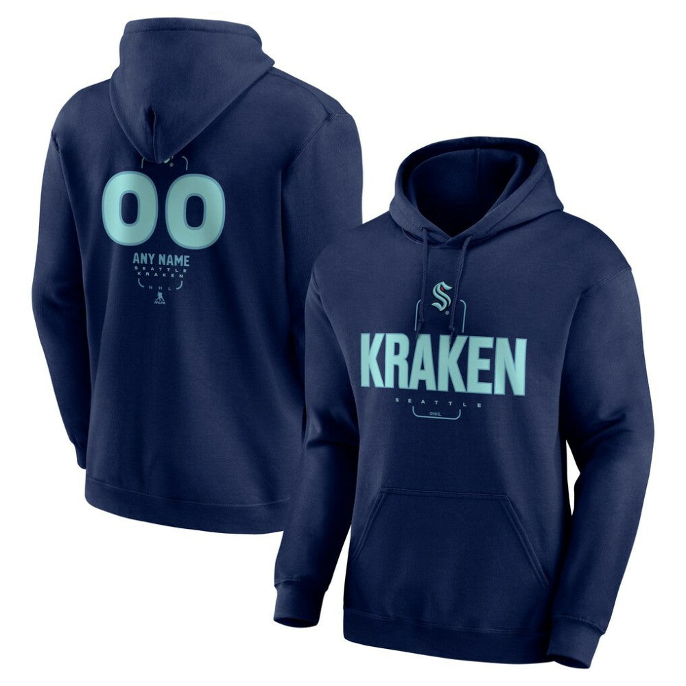 NHL Seattle Kraken Personalized Name & Number Midfielder Pullover Hoodie